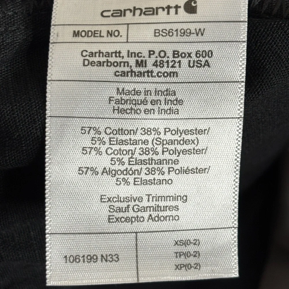 CARHARTT RIPSTOP SHORTS BLACK Size Extra Small NWT 106199